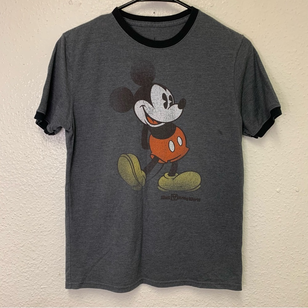 Disney Parks Gray Mickey Mouse unisex kids crew neck short sleeve t-shirt Sz XL